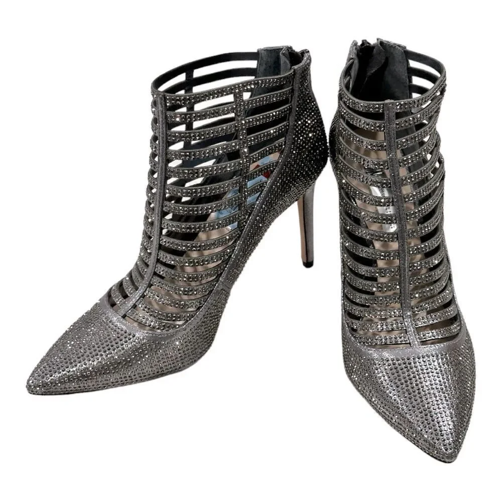INC International Concepts Women’s Kacela Caged Pumps in the Size 8M in Pewter